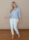 Velvet Heart Idea Blue and White Stripe Button Up Tunic-***FINAL SALE***-Hand In Pocket