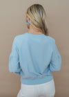 Lucy Paris Louise Blue Puff Sleeve Sweater-***FINAL SALE***-Hand In Pocket