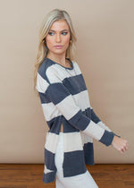 Z Supply The Rugby Stripe Weekender Pullover- ***FINAL SALE***-Hand In Pocket