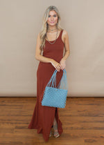 Bobi Copper Soft Tank Maxi Dress-Hand In Pocket