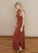 Bobi Copper Soft Tank Maxi Dress-Hand In Pocket