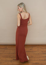 Bobi Copper Soft Tank Maxi Dress-Hand In Pocket