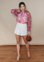 Karlie Pink Floral Puff Sleeve Top-***FINAL SALE***-Hand In Pocket