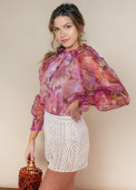 Karlie Pink Floral Puff Sleeve Top-***FINAL SALE***-Hand In Pocket