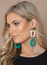 Kapalua Turquoise and White Drop Earrings-Hand In Pocket