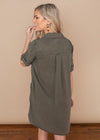 Velvet Heart Macey Olive Green Tunic Dress-Hand In Pocket