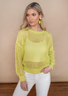 RD Style Crochet Sunny Lime Pull-Over Sweater-***FINAL SALE***-Hand In Pocket