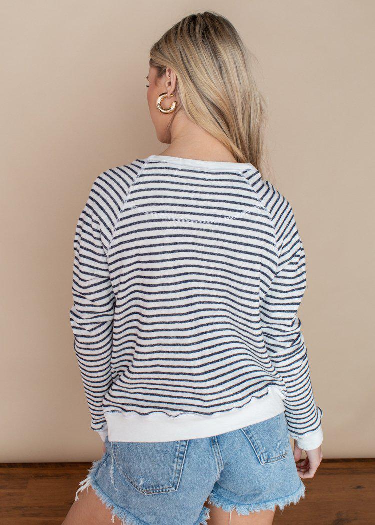 LA Made Valley Black and White Striped Beach Pullover-***FINAL SALE***-Hand In Pocket