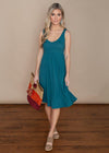 Chaser Ribbed Double V Tank Midi Dress in Moroccan Blue-***FINAL SALE***-Hand In Pocket