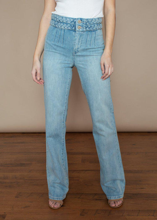 Blank NYC Delancey Double Braided High Waist Flare Leg Jeans-***FINAL SALE****-Hand In Pocket