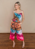 Adelyn Rae Leyla Multi Color Cinched Waist Culotte Jumpsuit-***FINAL SALE***-Hand In Pocket