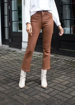 Pistola Lennon High-Rise Cropped Bootcut Jean - Coated Cognac ***FINAL SALE***-Hand In Pocket