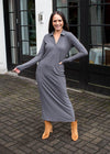 Z Supply Willow Henley Ribbed Maxi Dress-Hand In Pocket
