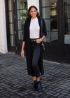 Michael Stars Candice Long Sleeve Duster - Black-***FINAL SALE***-Hand In Pocket