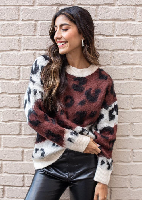 Elan Trento Leopard Sweater-***FINAL SALE*** ***ONLINE ONLY***-Hand In Pocket