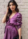Raia Metallic Shirred Sleeve ***FINAL SALE***-Hand In Pocket