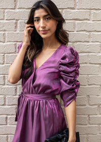 Raia Metallic Shirred Sleeve ***FINAL SALE***-Hand In Pocket