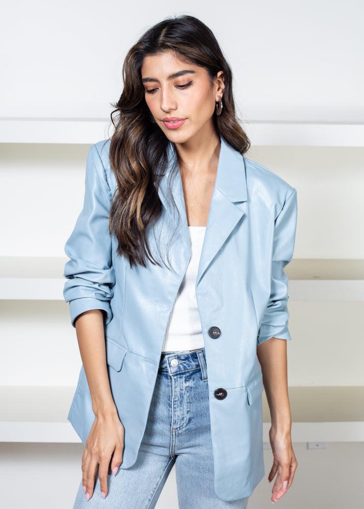 Amy Vegan Leather Blazer***FINAL SALE***-Hand In Pocket
