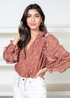 Robie Ruffled Blouse in Rust***FINAL SALE***-Hand In Pocket