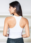 Commando Luxury Racer Back Bodysuit - White-Hand In Pocket