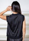 Sanctuary Mixed Media Shell Black Top-***FINAL SALE***-Hand In Pocket