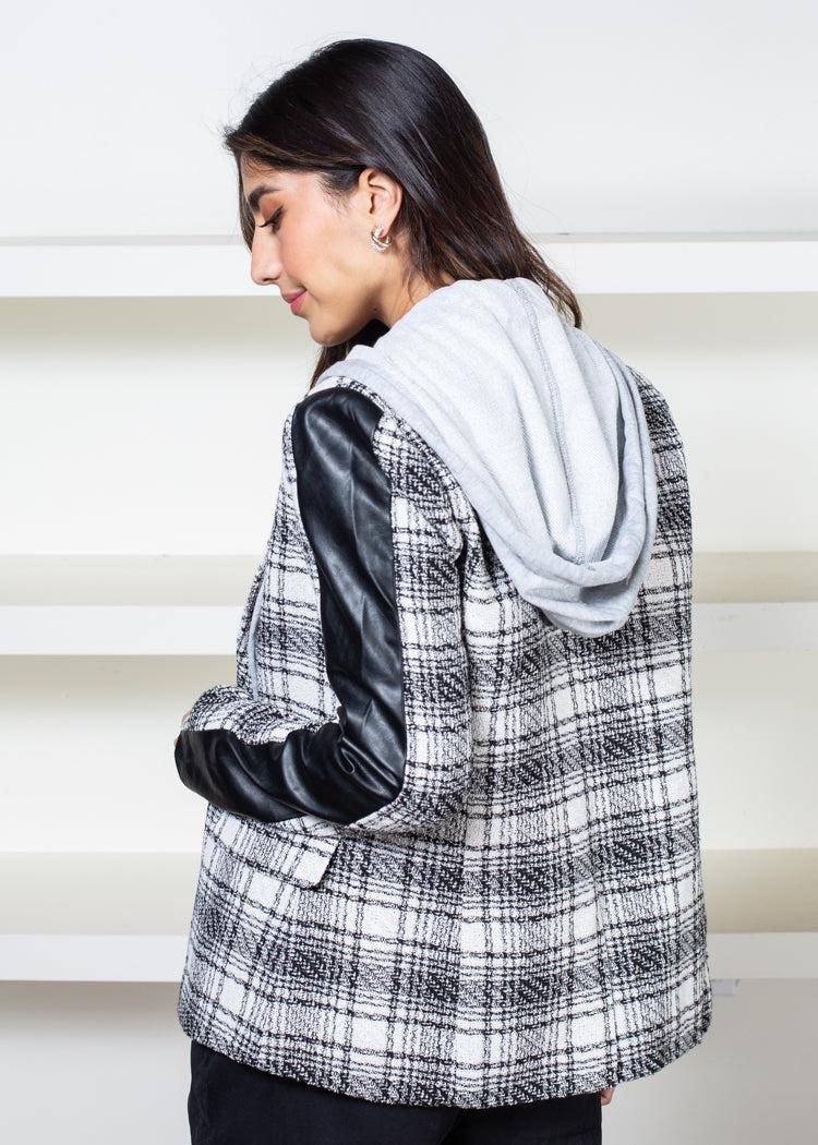 Nico Vegan Leather Stripe Sleeve Dickie Blazer-***FINAL SALE***-Hand In Pocket