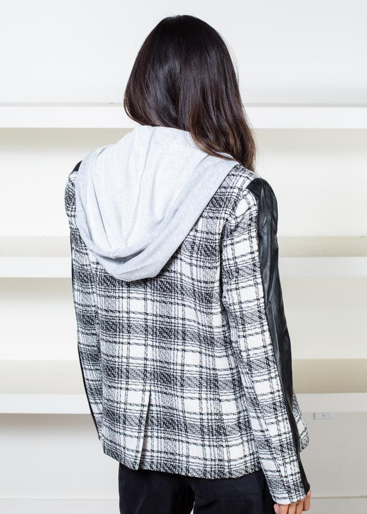 Nico Vegan Leather Stripe Sleeve Dickie Blazer-***FINAL SALE***-Hand In Pocket