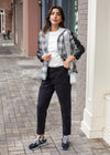 Nico Vegan Leather Stripe Sleeve Dickie Blazer-***FINAL SALE***-Hand In Pocket