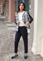 Nico Vegan Leather Stripe Sleeve Dickie Blazer-***FINAL SALE***-Hand In Pocket