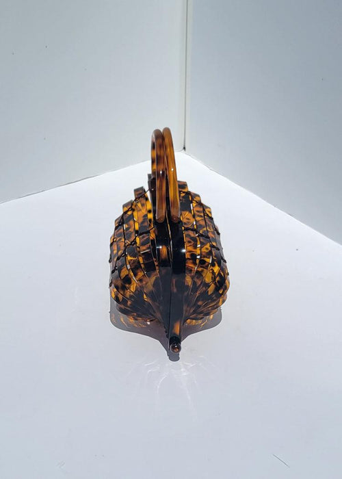 Sienna Acrylic Handbag - Tortoise-Hand In Pocket