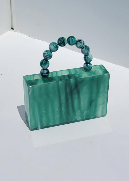 Gia Acrylic Clutch - Green-Hand In Pocket