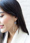 Linz Metallic Square Drops - Black-Hand In Pocket