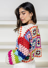 Colette Rainbow Multi Crochet Cardigan-Hand In Pocket