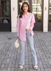 Steve Madden Poppy Button Down Top-Pink Tulle -***FINAL SALE***-Hand In Pocket