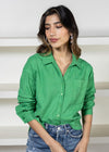 Gracie Cropped Shirt-Hand In Pocket