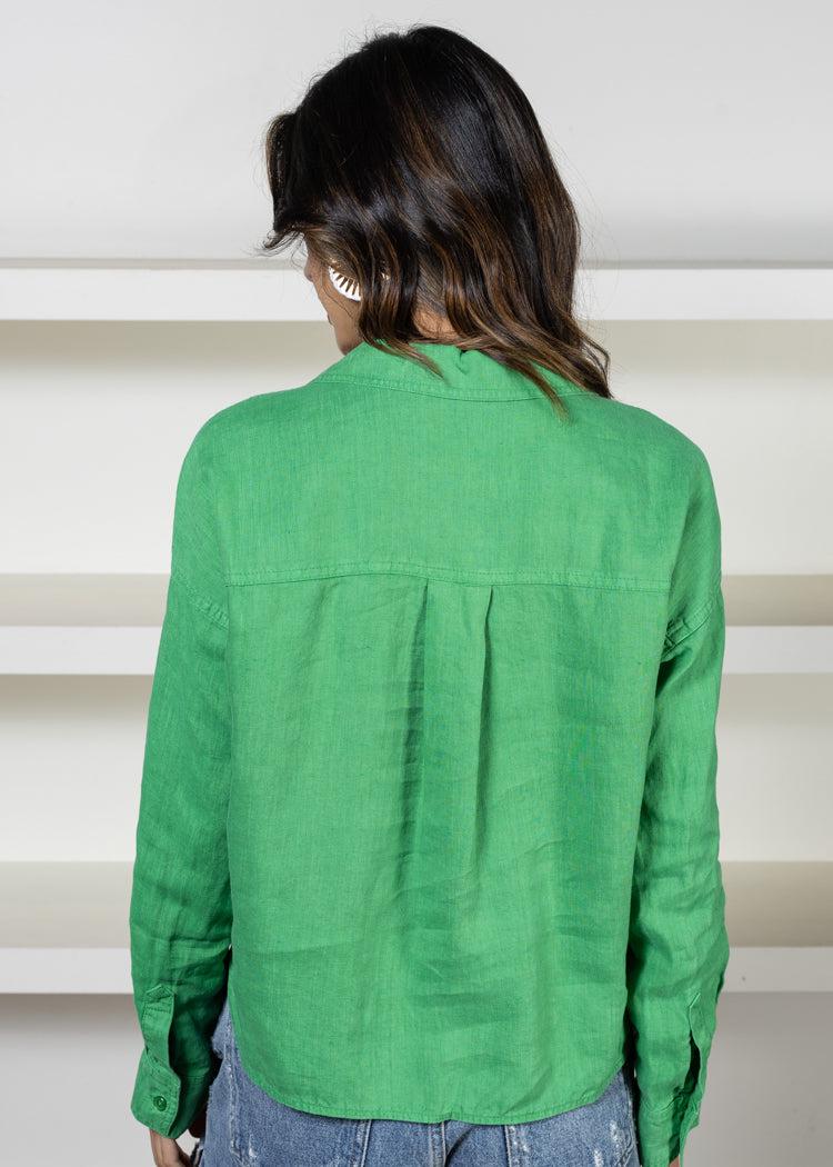 Gracie Cropped Shirt-Hand In Pocket