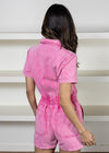 Hayley Pink Romper-Hand In Pocket