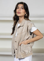 Mila Tan Wash Vest -***FINAL SALE***-Hand In Pocket
