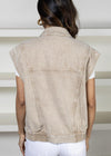 Mila Tan Wash Vest -***FINAL SALE***-Hand In Pocket