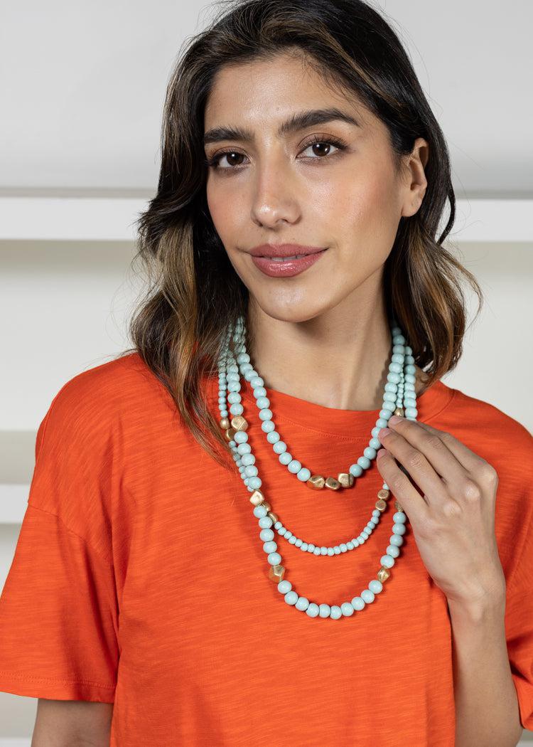Choroni Layered Necklace - Mint-Hand In Pocket