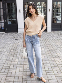 Pistola Bella Sleeveless Shoulder Pad Sweater- Agave ***FINAL SALE***-Hand In Pocket