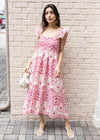 Balboa Embroidered Eyelet Flutter Sleeve Midi Dress-Hand In Pocket