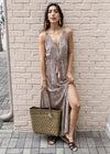 Elan Peta Double V Neck Tie Back Beach Dress -***FINAL SALE***-Hand In Pocket