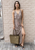 Elan Peta Double V Neck Tie Back Beach Dress -***FINAL SALE***-Hand In Pocket