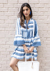 Elan Billie Mini Dress - White/Royal-Hand In Pocket