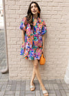 THML HIbiscus Tiered Puff Sleeve Dress-Hand In Pocket
