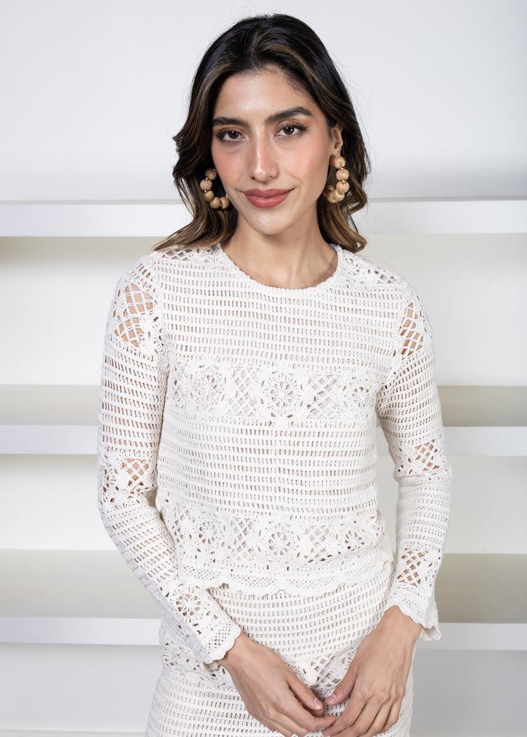 Lucy Paris Stevie Crochet Top-Hand In Pocket