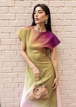 Isla Short Sleeve Ombre Dress-Multi-Hand In Pocket