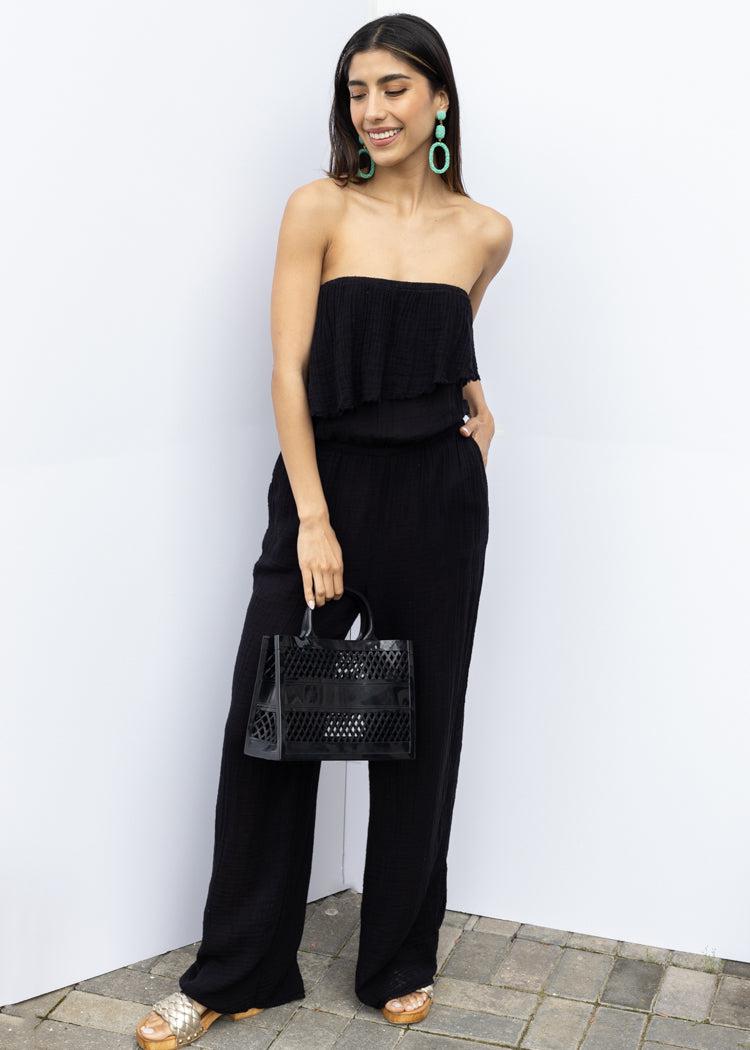 Michael Stars Riya Jumpsuit - Black-***FINAL SALE**-Hand In Pocket