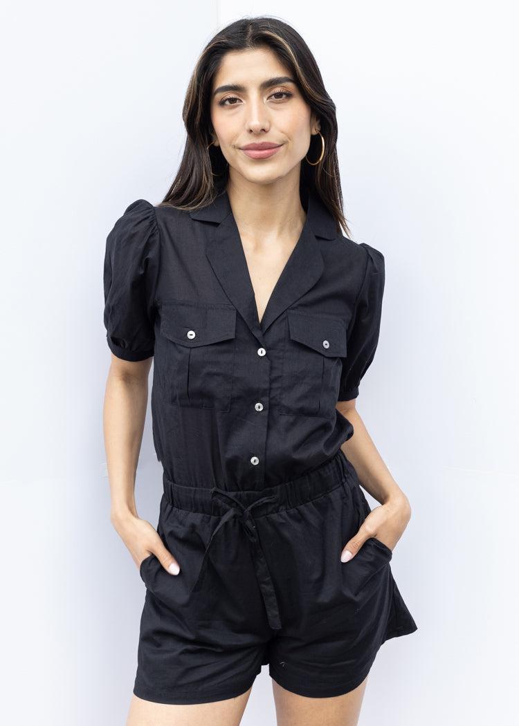 Tart Hadley Romper - Black -***FINAL SALE***-Hand In Pocket